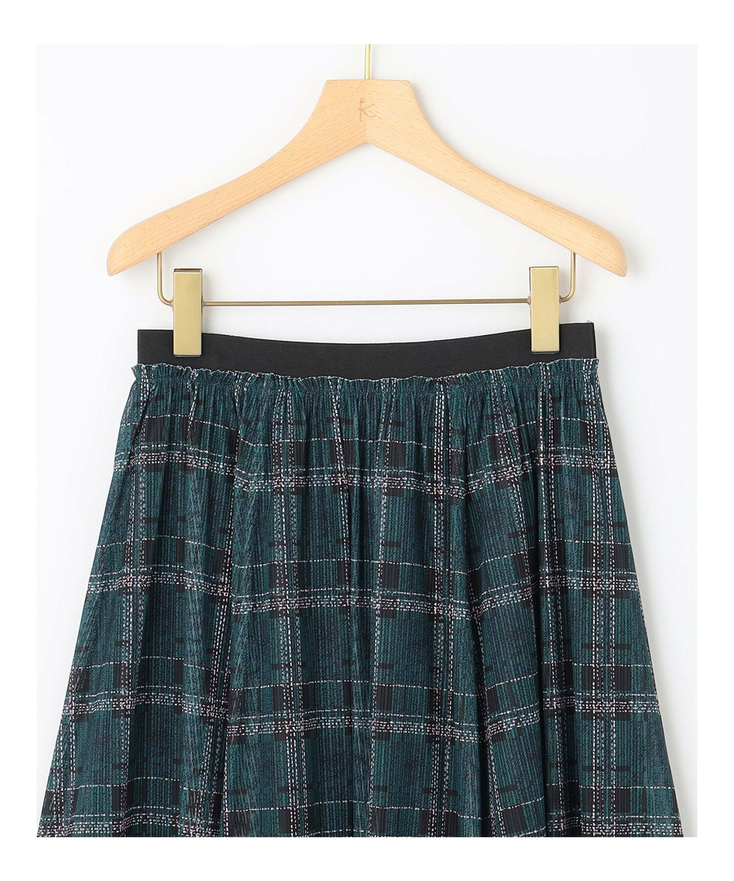 【WEB限定カラーあり】ツイードチェックチュールプリント スカート